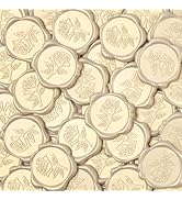 Pilloze 50 Pcs Ivory White Rose Style Wax Seal Stickers, Self Adhesive Wax Seal for Wedding Invit...