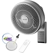 PELONIS 14 inch Wall Mount Fan with Remote Control, Oscillating Fan with 26ft Powerful Airflow, 3...