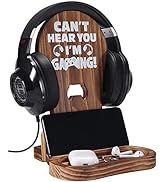 Slothoem Wooden Gaming Headset Stand - Gamer Gifts for Teenage Boys, Best Birthday Gifts for Son,...
