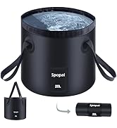 Spopal Collapsible Bucket with Handle 20L, Multifunctional Folding Water Container for Camping, H...