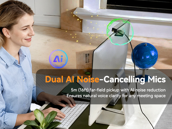Dual AI Noise-Cancelling Mics