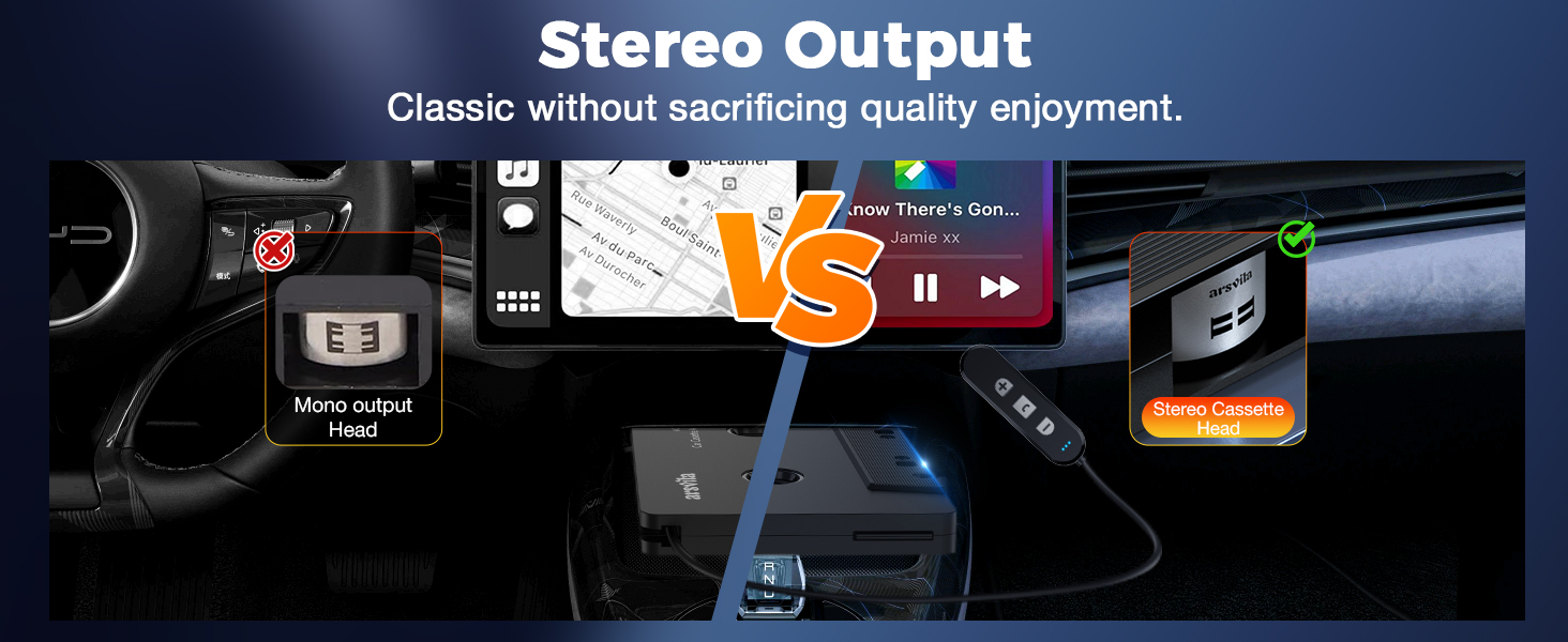 Arsvita Cassette Bluetooth Adapter for Car