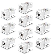RJ45 Keystone Jack - 10Pack iGreely RJ45 CAT6/CAT5e Tool-Less No Punch Down Tool Required Gold Pl...
