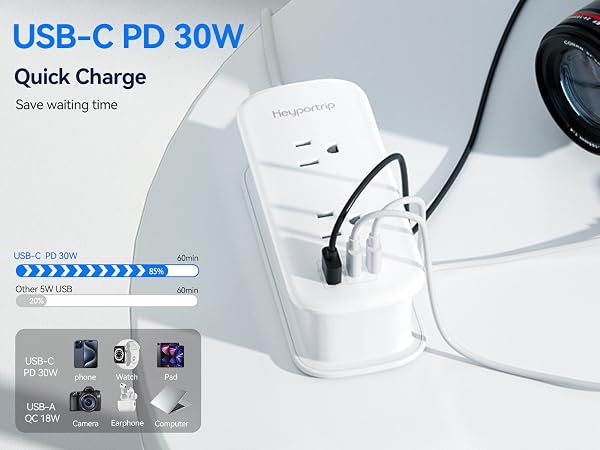 USB-C PD 30W Quick Charge Save waiting time