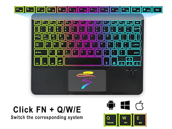 Universal Touchpad Keyboard Case for 9.7-11.0 tablet-Black-3-1