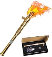 Torch Lighter, Upgraded Long Handle Trench Lighter Fluid Refillable with Visible Fuel Tank, Windp...