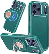 Meshine for iPhone 17 Pro Max Case Magnetic,360°Magnetic Ring Holder Rotation Stand[Military-Grad...