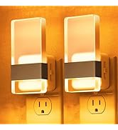 L LOHAS LED Night Light, Amber Night Lights Plug Into Wall, 2 Pack Dusk-to-Dawn Sensor Decorative...