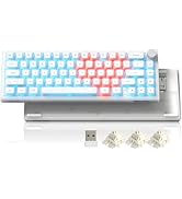 Womier 60% Percent Mechanical Gaming Keyboard Wireless Creamy Keyboard, QMK/VIA Topographic Hot-S...