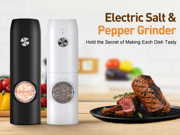 electric salt and pepper grinder set