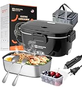 Annie &amp; Mia Design Electric Lunch Box for Adults, 80w 1.5L Portable Food Warmer for men Heated Lu...