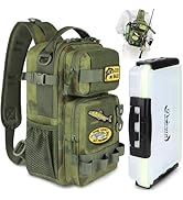 Dovesun Fishing Sling Tackle Bag with 3600 Tackle Trays, DIY Logos Fishing Backpack with Rod Hold...