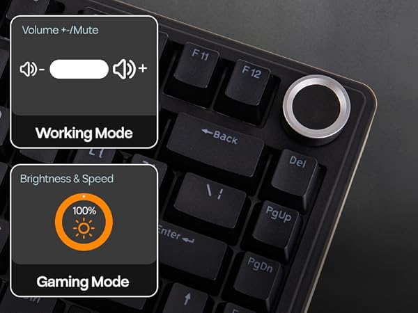 75% Gaming Keyboard with Knob