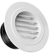 Hon&amp;Guan Soffit Vents 4 Inch, Round Vent Cover Air Vent with Built-in a Fly Screen for Bathroom E...