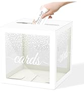 White Pot Clear Cards Box - For Birthday, Wedding, Bridal or Baby Shower, Graduation, Anniversari...