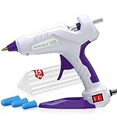 Full Size Hot Glue Gun, MONVICT Dual Temp Glue Gun 60/100W Base Stand Heavy Duty Melt Glue Gun Ki...