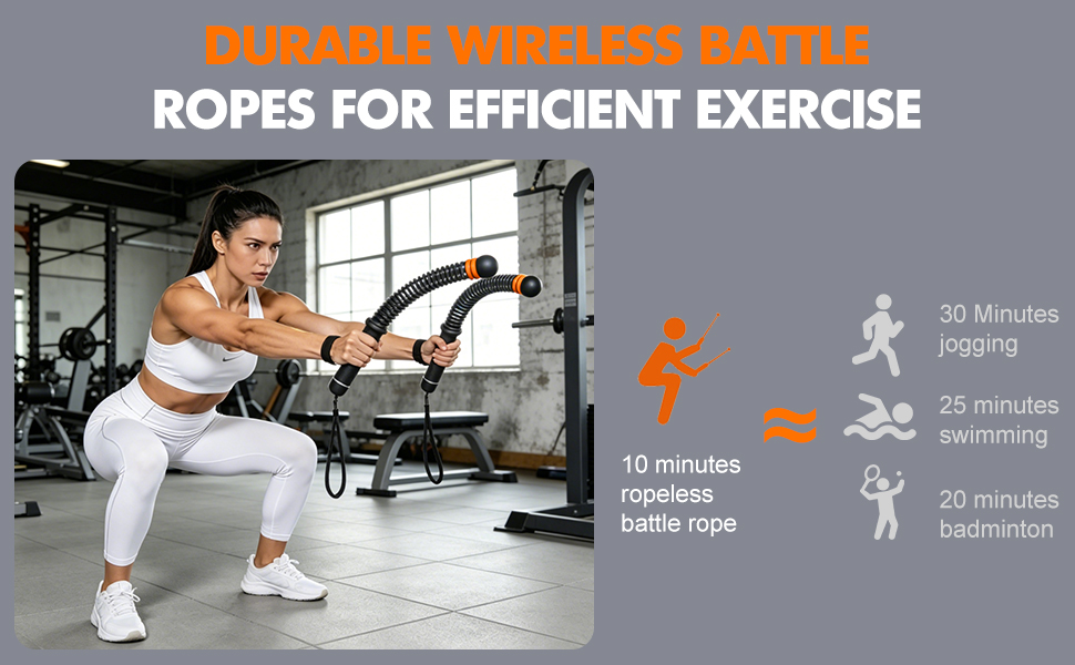 Cordless Battle Rope | Efficient Full-Body Workouts