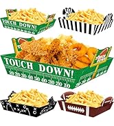 CMUSKO Football Party Supplies, 48Pcs Football Food Trays football Paper Snack Tray Disposable Se...
