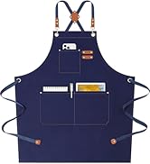AFUN Chef Aprons for Women Men with Oversized Pockets, 12-Ounce Cotton Canvas Cross Back Water Re...