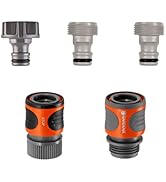 GARDENA 36004 5 Piece Quick Connector Starter Set, For any 5/8 Inch or 1/2 Inch Garden Hose, Spri...