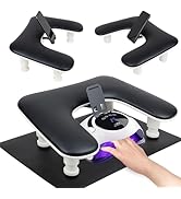 Arm Rest for Nails Tech with Nail Table Mat and Phone Holder,Adjustable Base U-shaped Manicure Na...