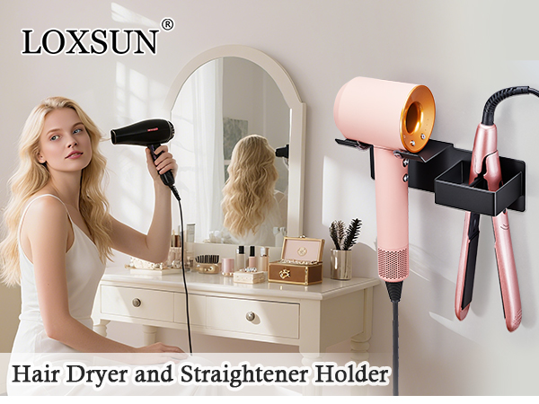 hair dryer and straightener holder