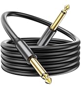 COOLSELL 20FT Guitar Cable, 1/4 Inch TS Instrument Cables, Soft Durable Electric Guitar Cord - AM...
