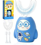 KEGOZ Kids U Shaped Electric Toothbrush, 360 Degree Full Mouth Sonic Toothbrush with 4 Brush Head...