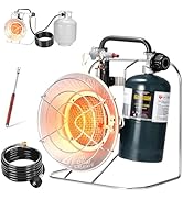 Multi-Use Portable Propane Heater/Cooker,18,000 BTU Propane Tent Heater include 8.8 FT Hose for P...