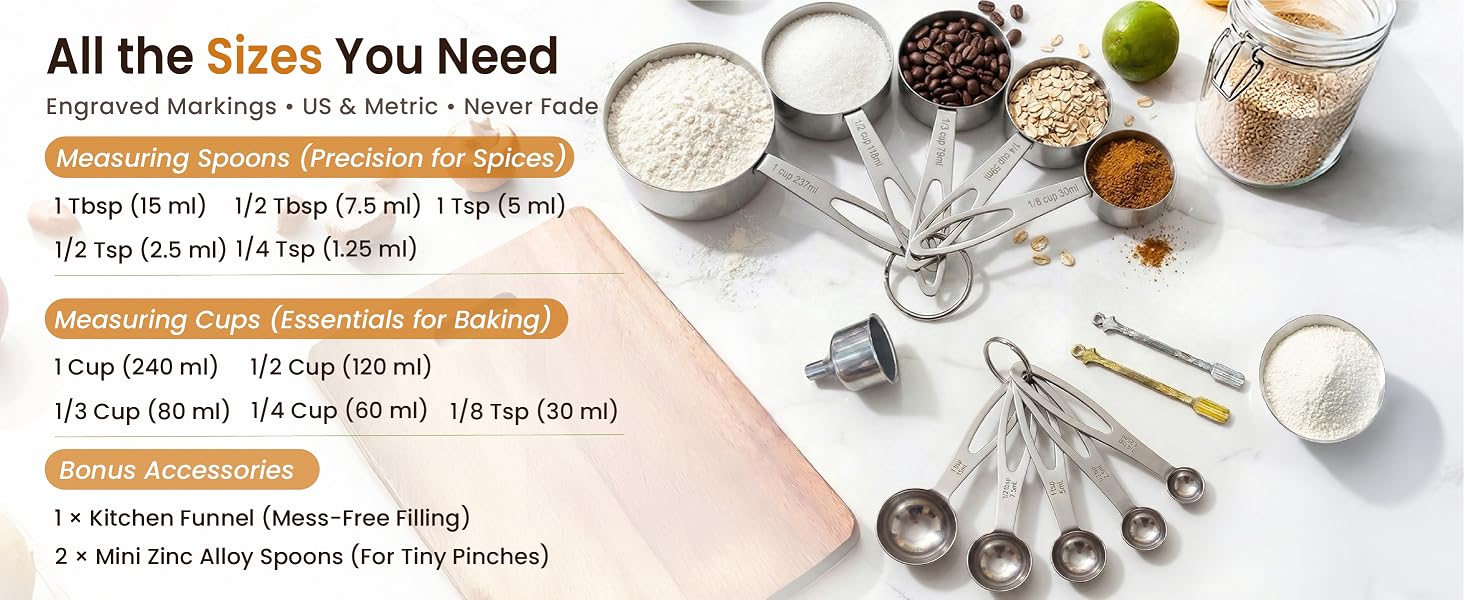Measuring Cups and Spoons Set