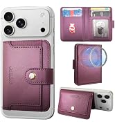 ONETOP for MagSafe Wallet, Stick-On Phone Wallet for Back, Strong Magnetic Wallet with 5 Card Slo...