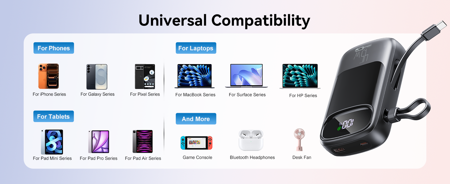 Compatible with iPhone 17/16/15/14/13, Galaxy S26/S25/S24, and Pixel phones