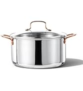 CAROTE 8 Qt Tri-Ply Stainless Steel Stockpot, Non-Toxic Stock Pot with Lid, Soup Pot for Pasta, E...