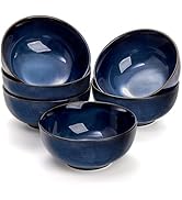 Peohud 6 Pack Ceramic Cereal Bowls, 20 Ounce Porcelain Soup Bowls, Stackable Kitchen Serving Bowl...