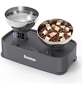 Elevated Raised Cat Bowls with 2 Stainless Steel Bowls, Adjustable 6.1–7.3in Height and 30°Angle ...