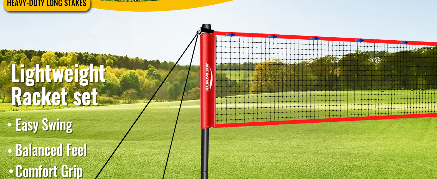 Lightweight badminton racket set with comfort grip, easy swing and balanced feel for all players.