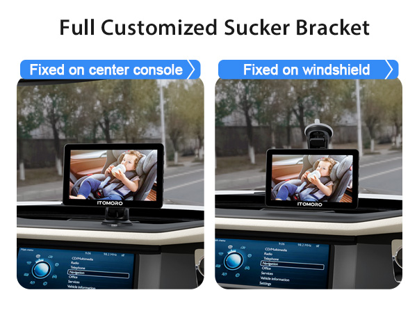 the baby car monitor with camera has full customized sucker bracket