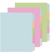 V-Opitos 5-tab Index Dividers for 3 Ring Binder, Set of 3 Plastic Multicolor Dividers, 15 Pcs Div...
