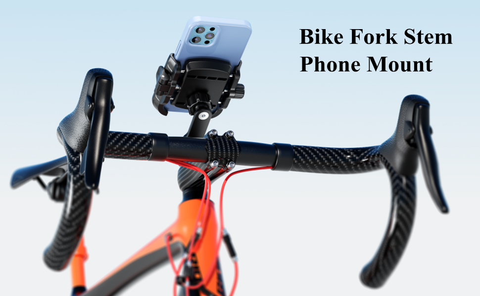 Bike fork stem phone mount