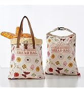 Clothink 2 Pack Reusable Beeswax Bread Bags for Homemade Bread with Handle,17 X 13 Inch Large Cot...