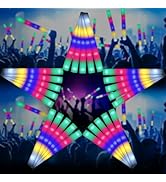 SHQDD Bulk Glow Sticks, 102 PCS LED Foam Sticks, with 5 Colors Flashing, Light Up Toys for Kids, ...