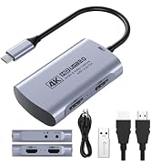 Guermok 4K 60FPS &amp; 1080P 240FPS HDMI Capture Card for Streaming, USB 3.0 to USB-C/A, 4K30 Passthr...