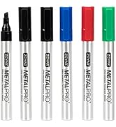 ZEYAR Permanent Markers, Chisel Tip Medium Point, Waterproof &amp; Smear Proof ink, Aluminum Barrel M...