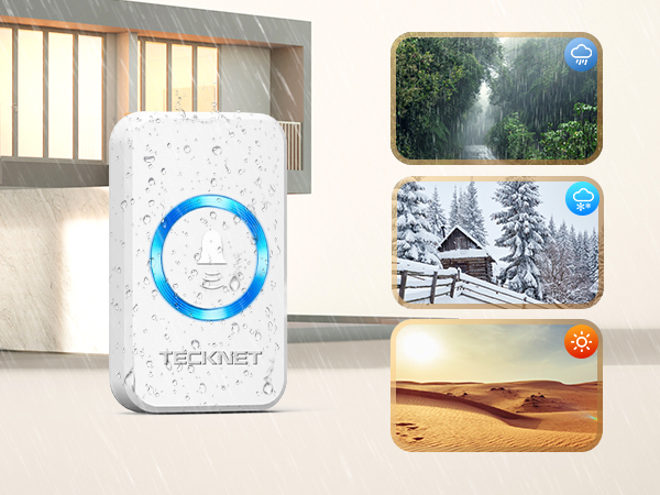 Collection of circular interface elements showing winter scenes and status indicators with blue accents against white backgrounds.