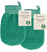 Fundrem Microfiber Exfoliating Bath Glove, Body Scrubbing and Dead Skin Removal Mitt with Elastic...