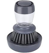 DAPOWER Dish Brush with Soap Dispenser, Kitchen Scrub Brush for Dishes Pots Pans Sink Cleaning, D...