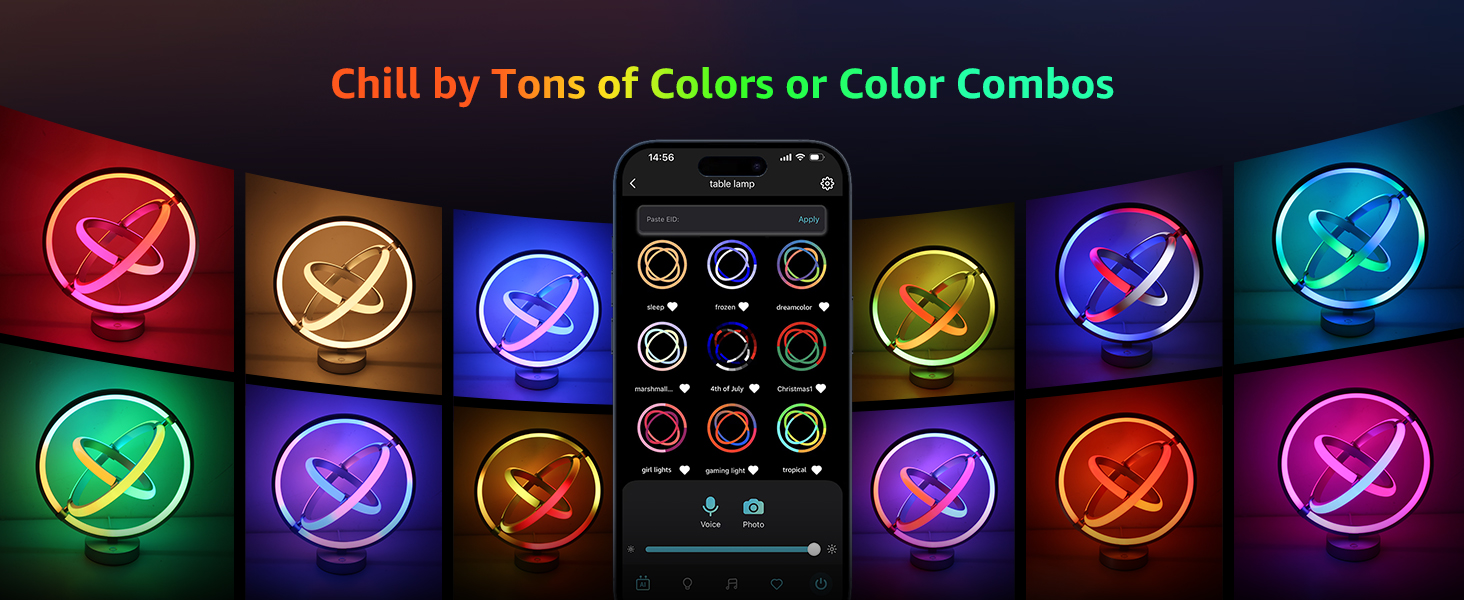 customizable colors and effects