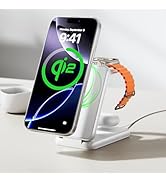 iVANKY Qi2 Certified Wireless Charging Station for iPhone 17, 3 in 1 Foldable Charger for MagSafe...