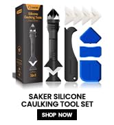 Saker Silicone Caulking Tools-3 in 1 Sealant Finishing Tool Grout Remove Scraper Caulk Remover Gl...