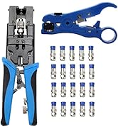TLS.eagle Coax Cable Crimping Kit Adjustable Tool Set Coaxial Cable Crimping Tool for RG59 RG6 F ...